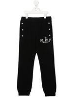 Philipp Plein Junior pantalon de jogging à logo imprimé - Noir