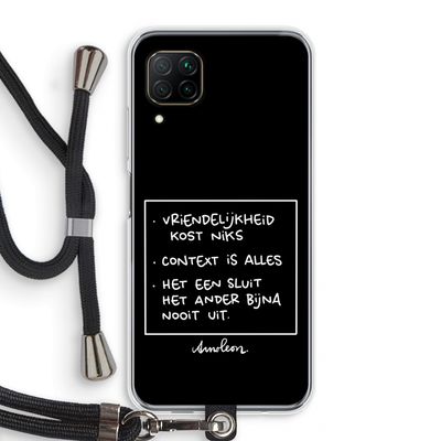 Mijn Motto's: Huawei P40 Lite Transparant Hoesje met koord