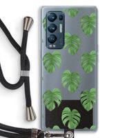 Monstera leaves: Oppo Find X3 Neo Transparant Hoesje met koord