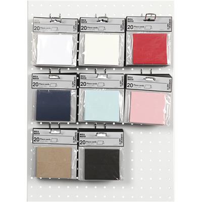 Creativ Company Naamkaarten, afm 9x4 cm, 220 gr, diverse kleuren, 8x10 doos/ 1 doos
