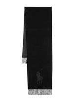 Polo Ralph Lauren frayed-edge Polo Pony scarf - Noir