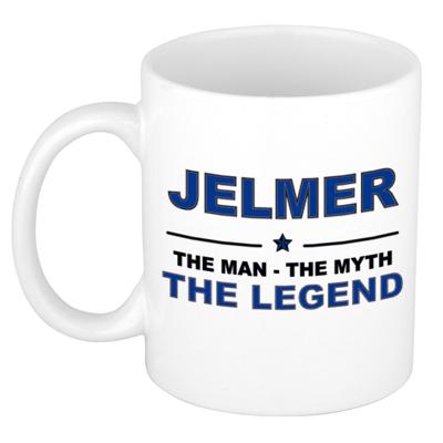 Jelmer cadeau mok - man myth legend - naam koffiemok - 300 ml - collega - vaderdag