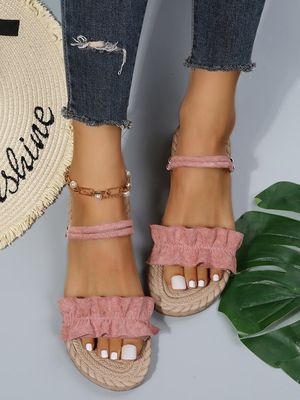 gerimpeld Geweven Zool Zacht Sandalen gerimpeld Geweven Zool Zacht Sandalen