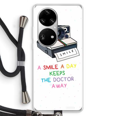 Smile: Huawei P50 Pro Transparant Hoesje met koord