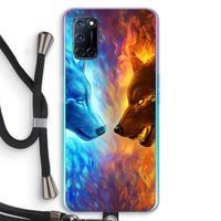 Fire & Ice: Oppo A92 Transparant Hoesje met koord Fire & Ice: Oppo A92 Transparant Hoesje met koord