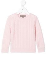 N.PEAL KIDS pull en maille torsadée - Rose