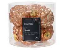 denappel glas d5h7 cm rose ass 6st kerst - Decoris