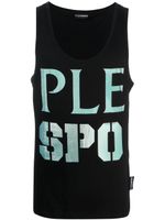 Plein Sport débardeur à logo imprimé - Noir