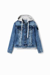 Denim truckerjack met capuchon - BLUE - XS