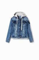 Denim truckerjack met capuchon - BLUE - L