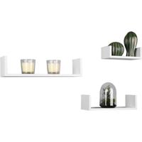 Stijlvolle Witte Wandrekken Set - 3 Stuks