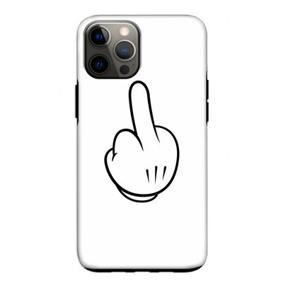 Middle finger white: iPhone 12 Tough Case