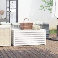 Tuinbox 101x50,5x46,5 cm massief grenenhout wit
