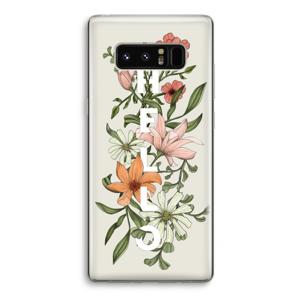 Hello bloemen: Samsung Galaxy Note 8 Transparant Hoesje