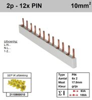 SEP Verdeelkam 2f pin 12 mod 18mm grijs P02012G00