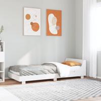 Bedframe zonder matras massief grenenhout wit 90x200 cm