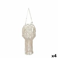 Kaarshouder Macramé Wit Katoen 24 x 90 x 24 cm (4 Stuks)