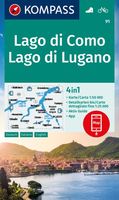 Wandelkaart 91 Lago di Como - Lago di Lugano | Kompass - thumbnail