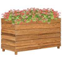 VidaXL Plantenbak verhoogd 100x40x38 cm gerecycled teakhout en staal
