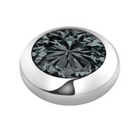 Melano Vivid Basic CZ Steentje Black Zilver | 7 mm