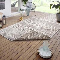 Dubbelzijdig Buitenkleed Biri Beige Crème 200x290 Cm Laagpolig NORTHRUGS - Dekbed-Discounter.nl