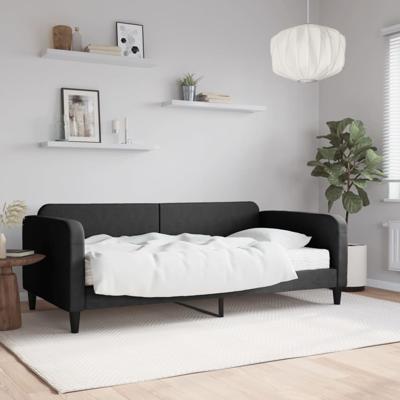 Slaapbank met matras 100x200 cm stof zwart