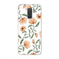 Peachy flowers: Samsung Galaxy A6 Plus (2018) Transparant Hoesje