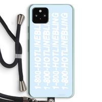 Hotline bling blue: Pixel 5a 5G Transparant Hoesje met koord