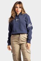 Malelions Captain Crop Hoodie Dames Donkerblauw - Maat XXS - Kleur: Donkerblauw | Soccerfanshop - thumbnail