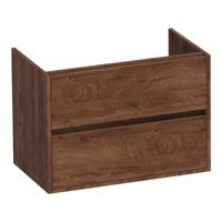 Brauer Adore - Onderkast - 80 cm - met 2 Softclose Lades Greeploos en 1 Sifon Uitsparing - Forest Cacao