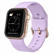 Soft siliconen bandje met gespsluiting - Lavendel - Geschikt voor Apple Watch 44mm / 45mm / 46mm / 49mm
