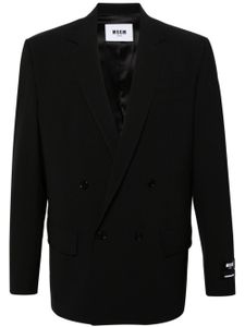 MSGM blazer croisé à patch logo - Noir