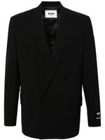 MSGM blazer croisé à patch logo - Noir - thumbnail