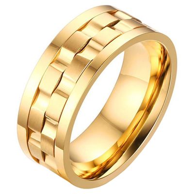 Mendes Jewelry heren ring Verguld Edelstaal Tandwiel-21mm