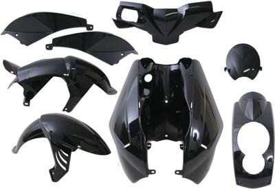 Plaatset 8-delig Edge voor Peugeot Ludix - zwart metallic Plaatset 8-delig Edge voor Peugeot Ludix - zwart metallic