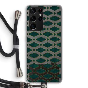 Moroccan tiles: Samsung Galaxy S21 Ultra Transparant Hoesje met koord