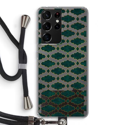 Moroccan tiles: Samsung Galaxy S21 Ultra Transparant Hoesje met koord