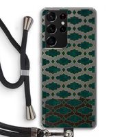 Moroccan tiles: Samsung Galaxy S21 Ultra Transparant Hoesje met koord