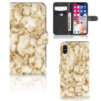 Apple iPhone Xs Max | Bookcase | Marmer Goud | Portemonnee hoesje