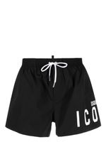 DSQUARED2 short de bain à logo imprimé - Noir