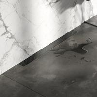 Douchegoot Brauer Geborsteld Gunmetal Muur Montage Inclusief Vloerflens 80x7 cm Zero Tegelinlegrooster Omkeerbaar