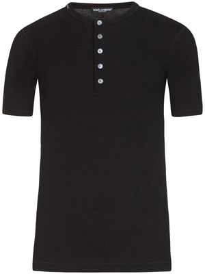 Dolce & Gabbana t-shirt à col tunisien - Noir
