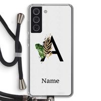 Charcoal Flora: Samsung Galaxy S21 FE Transparant Hoesje met koord
