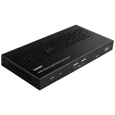 LINDY 4K30 HDMI & USB over IP Extender - Decoder Extender (verlenging) RS232