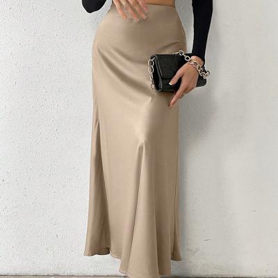 Bon&Bon Leopard Print Maxi Skirt - Coffee Brown Elegant Straight Skirt Brown / S