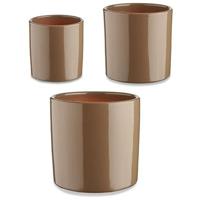 Pottenset Ibergarden Taupe Klei Cilinder Ø 14 cm Ø 22 cm Ø 17 cm 22 x 19 x 22 cm 3 Onderdelen