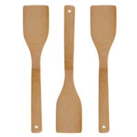 Kook/keuken gerei - 3x - keuken lepel - bruin - bamboe hout - 34 cm