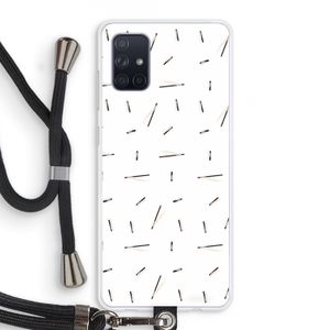 Hipster stripes: Samsung Galaxy A71 Transparant Hoesje met koord