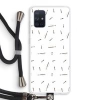 Hipster stripes: Samsung Galaxy A71 Transparant Hoesje met koord