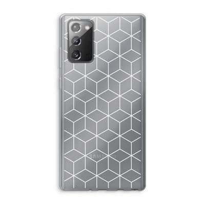 Zwart-witte kubussen: Samsung Galaxy Note 20 / Note 20 5G Transparant Hoesje